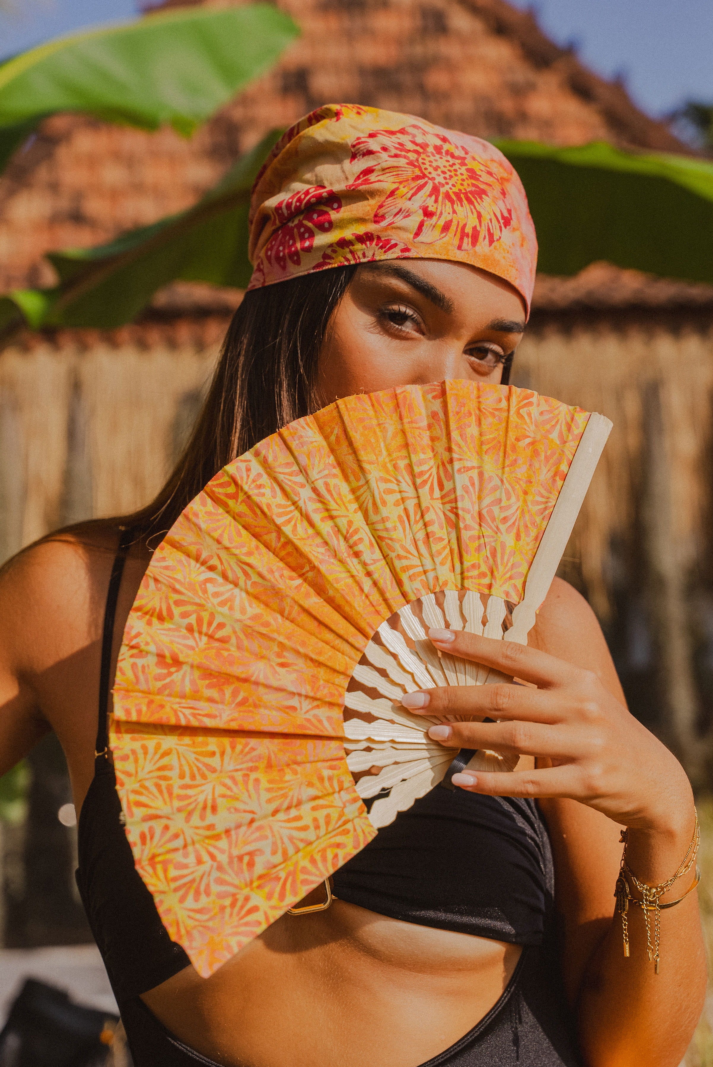 Éventail en batik Sola